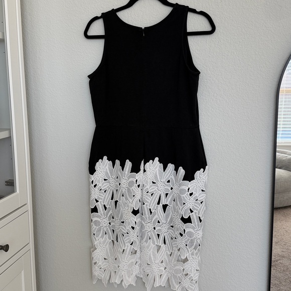 Daniel Cremieux Maritza black and white floral embroidered sleeveless midi dress - Picture 5 of 6